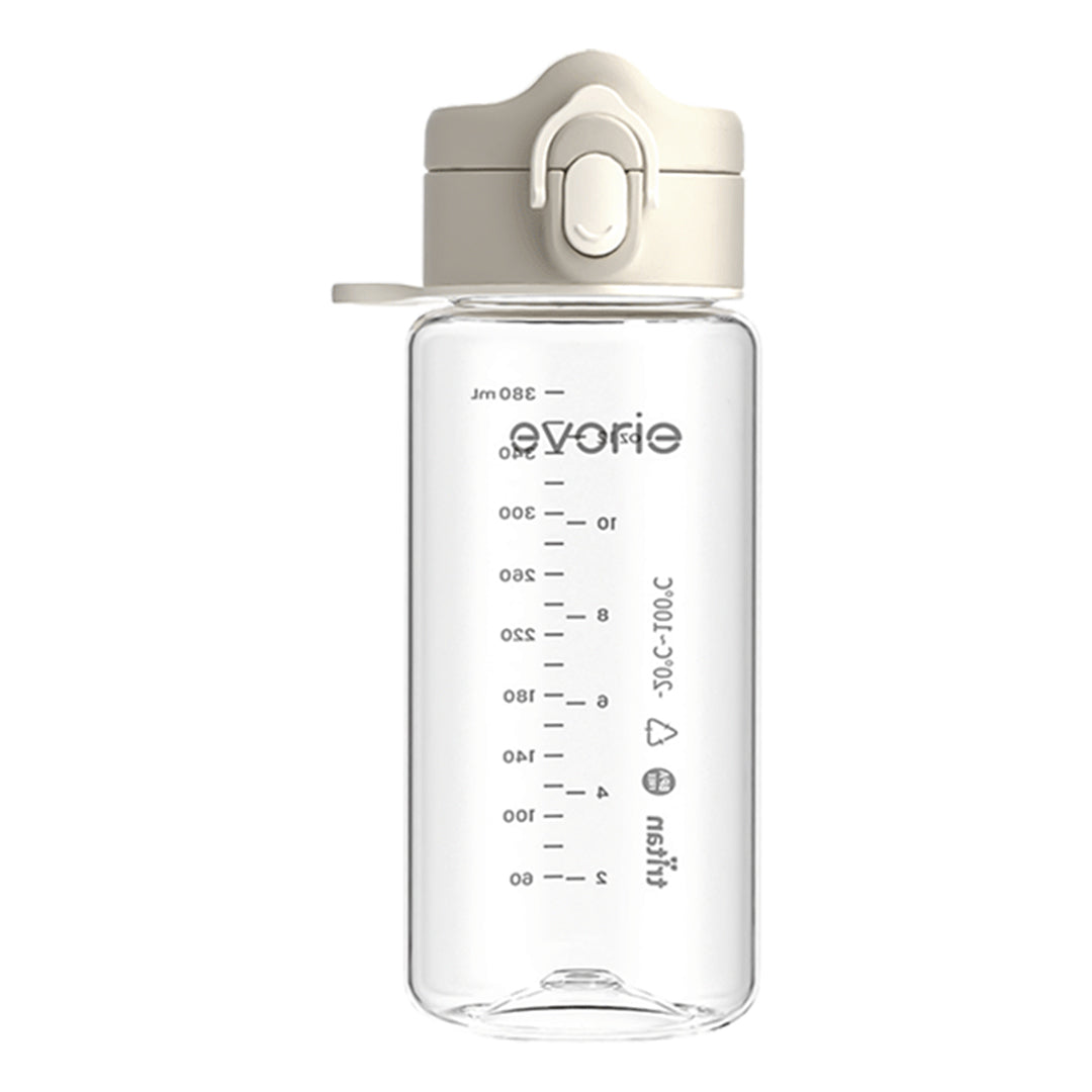 Evorie Tritan Kids Drinking Spout Water Bottle 380mL, Mist Grey