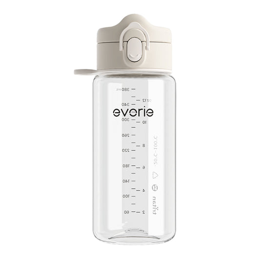 Evorie Tritan Kids Drinking Spout Water Bottle 380mL, Mist Grey