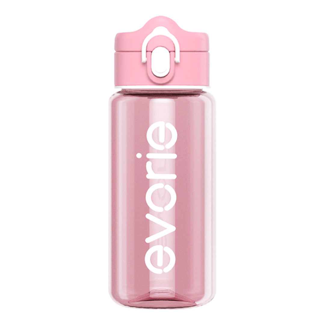 Evorie Tritan Kids Drinking Spout Water Bottle 380mL, Classic Pink