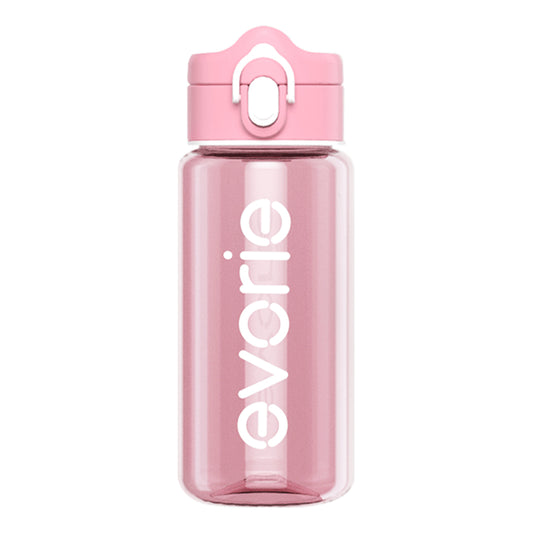 Evorie Tritan Kids Drinking Spout Water Bottle 380mL, Classic Pink