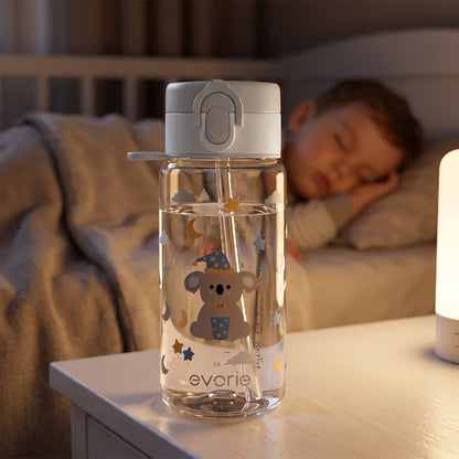Botol Minum Anak Sedotan Evorie Tritan 380ml, Dinosaurus Hijau