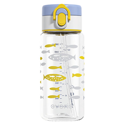 Evorie Tritan Kids Straw Water Bottle 380mL, Fish Abundance