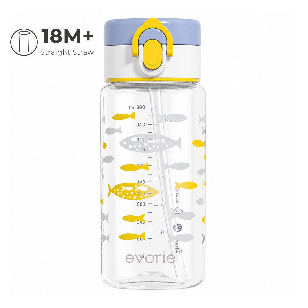 Botol Air Sedotan Anak Evorie Tritan 380mL, Ikan Berlimpah