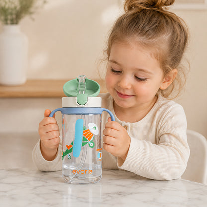 Botol Air Sedotan Anak Evorie Tritan Mug 300mL, Pesawat