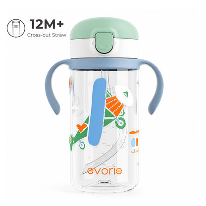 Botol Air Sedotan Anak Evorie Tritan Mug 300mL, Pesawat