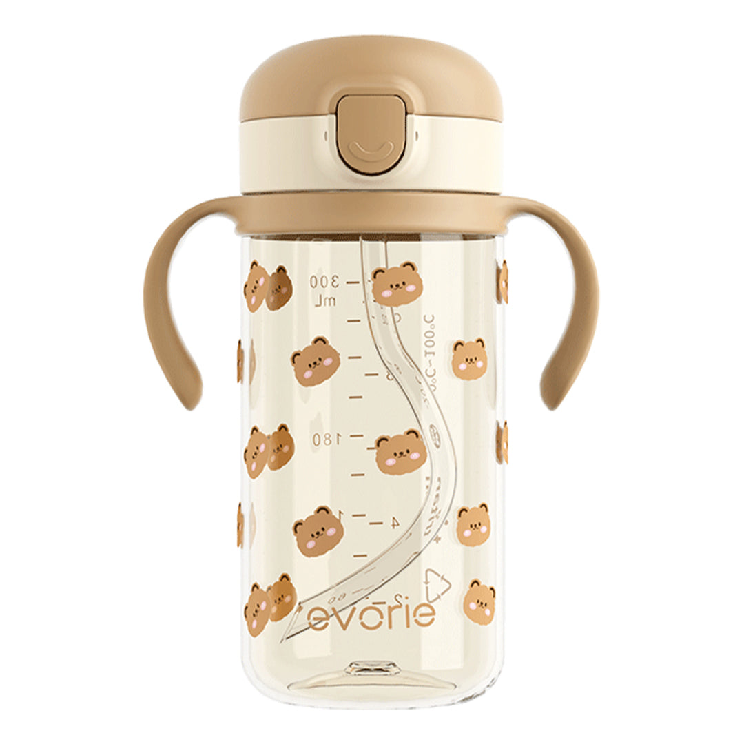 Evorie Tritan Kids Straw Water Bottle Mug 300mL, Honey Bear