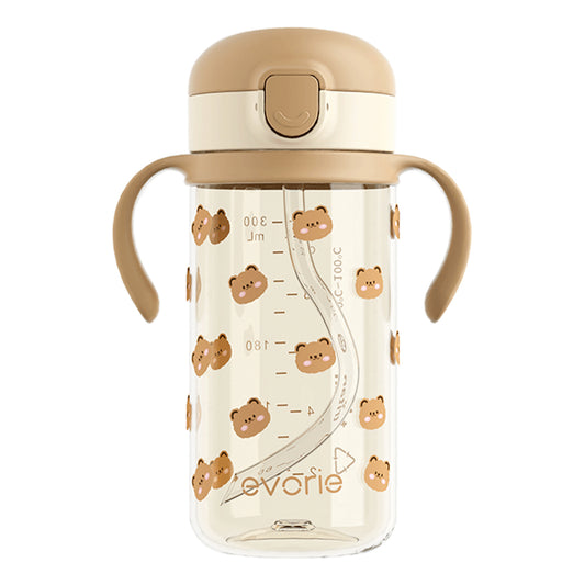 Evorie Tritan Kids Straw Water Bottle Mug 300mL, Honey Bear