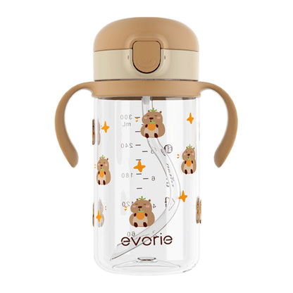 Evorie Tritan Kids Straw Water Bottle Mug 300mL, Capybara