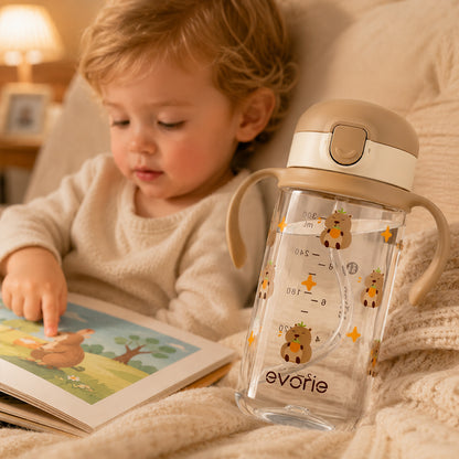Evorie Tritan Botol Air Minum Sedotan Anak 300mL, Kapibara
