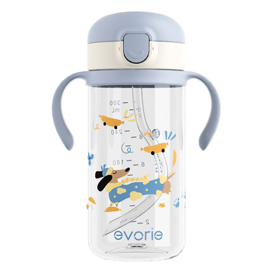 Evorie Tritan Kids Straw Water Bottle Mug 300mL, Dachshund