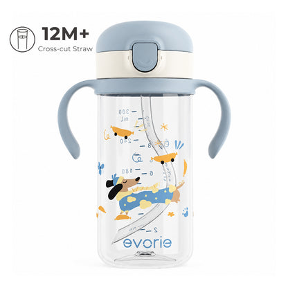 Botol Minum Sedotan Anak Evorie Tritan 300mL, Dachshund