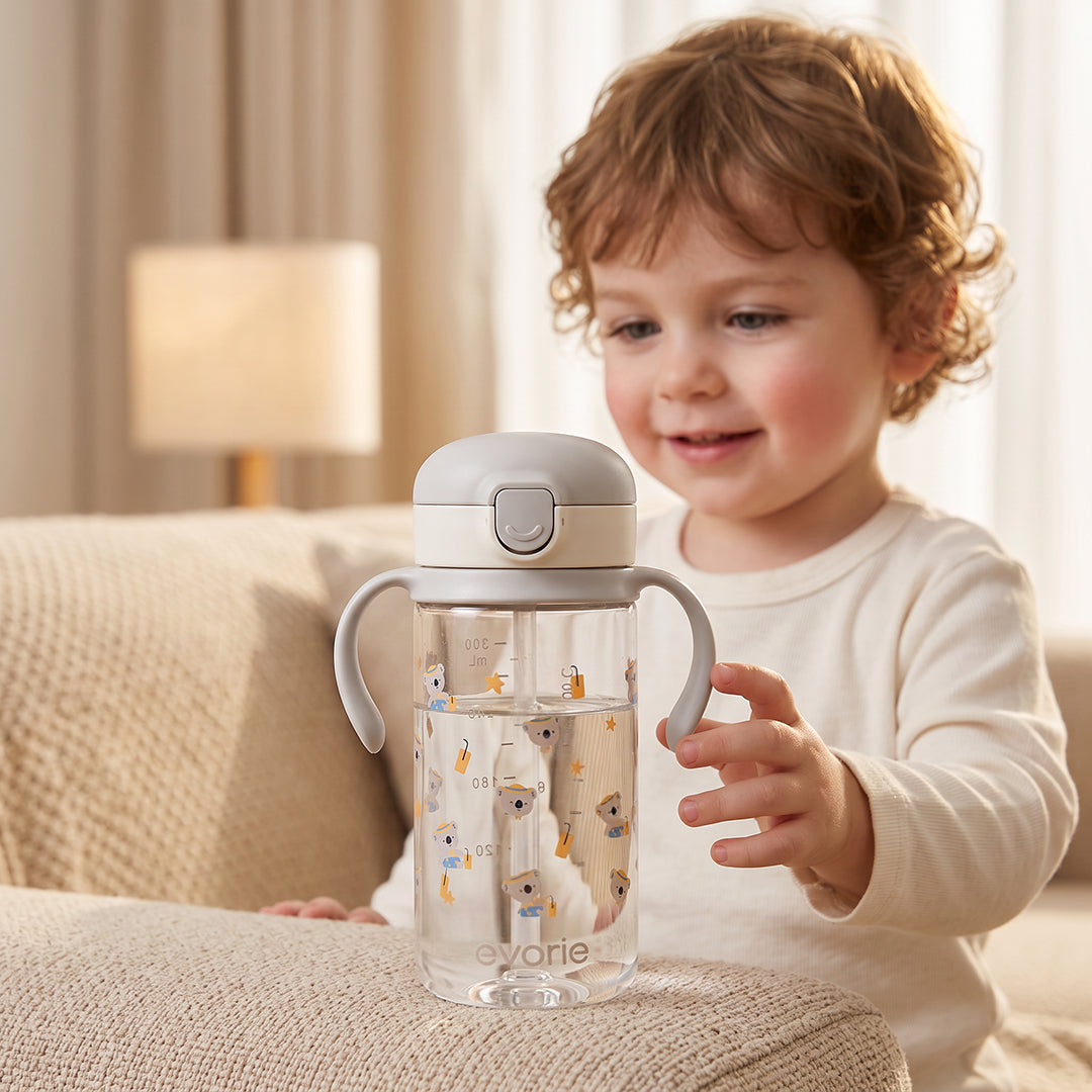 Botol Minum Sedotan Anak Evorie Tritan 300mL, Koala King