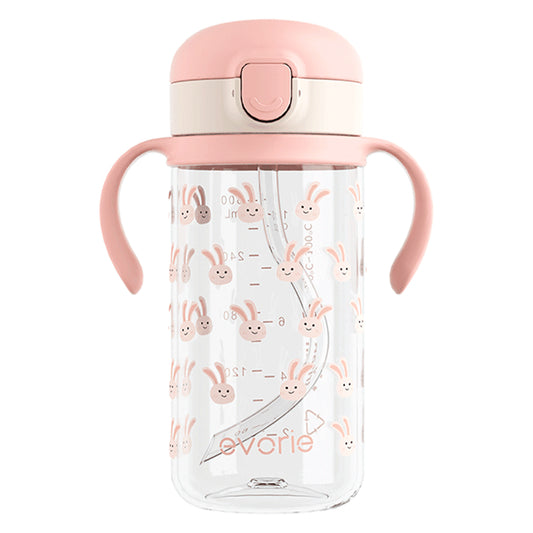 Evorie Tritan Kids Straw Water Bottle Mug 300mL, Sweet Pink