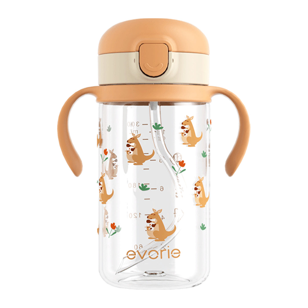 Evorie Tritan Kids Straw Water Bottle Mug 300mL, Boxing Roo