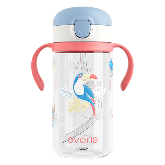 Evorie Tritan Kids Straw Water Bottle Mug 300mL, Toucan