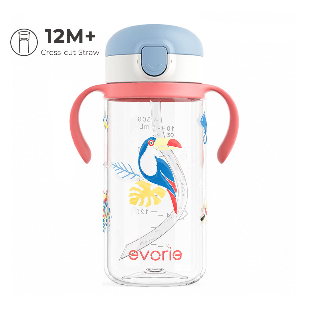 Evorie Tritan Kids Straw Water Bottle Mug 300mL, Toucan