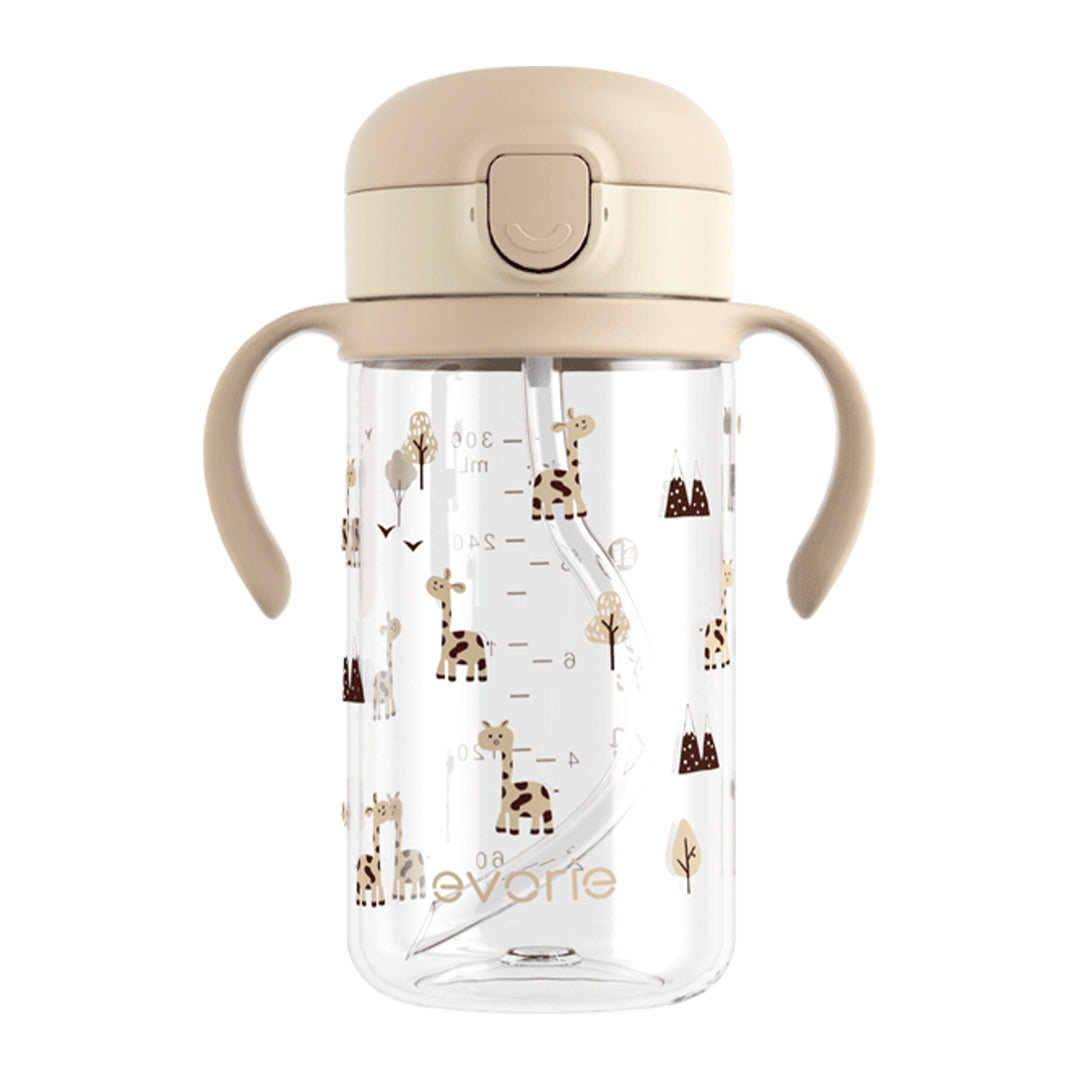 Evorie Tritan Kids Straw Water Bottle Mug 300mL, Giraffe