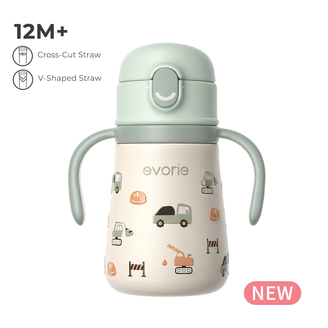 Bình giữ nhiệt inox kèm ống hút cho bé 350mL, Ocean Play
