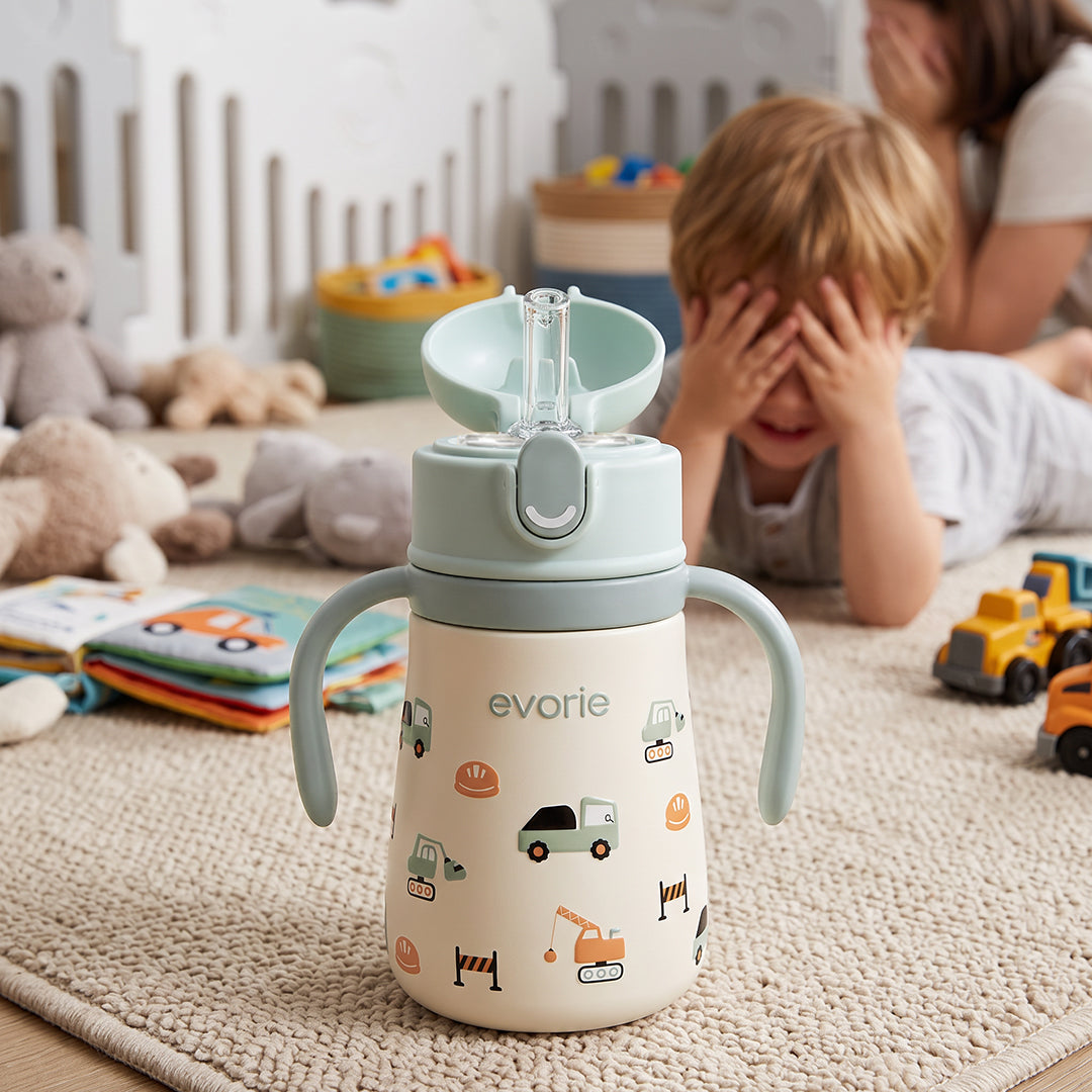 Bình giữ nhiệt inox kèm ống hút cho bé 350mL, Ocean Play
