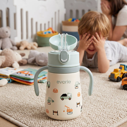 Bình giữ nhiệt inox kèm ống hút cho bé 350mL, Ocean Play
