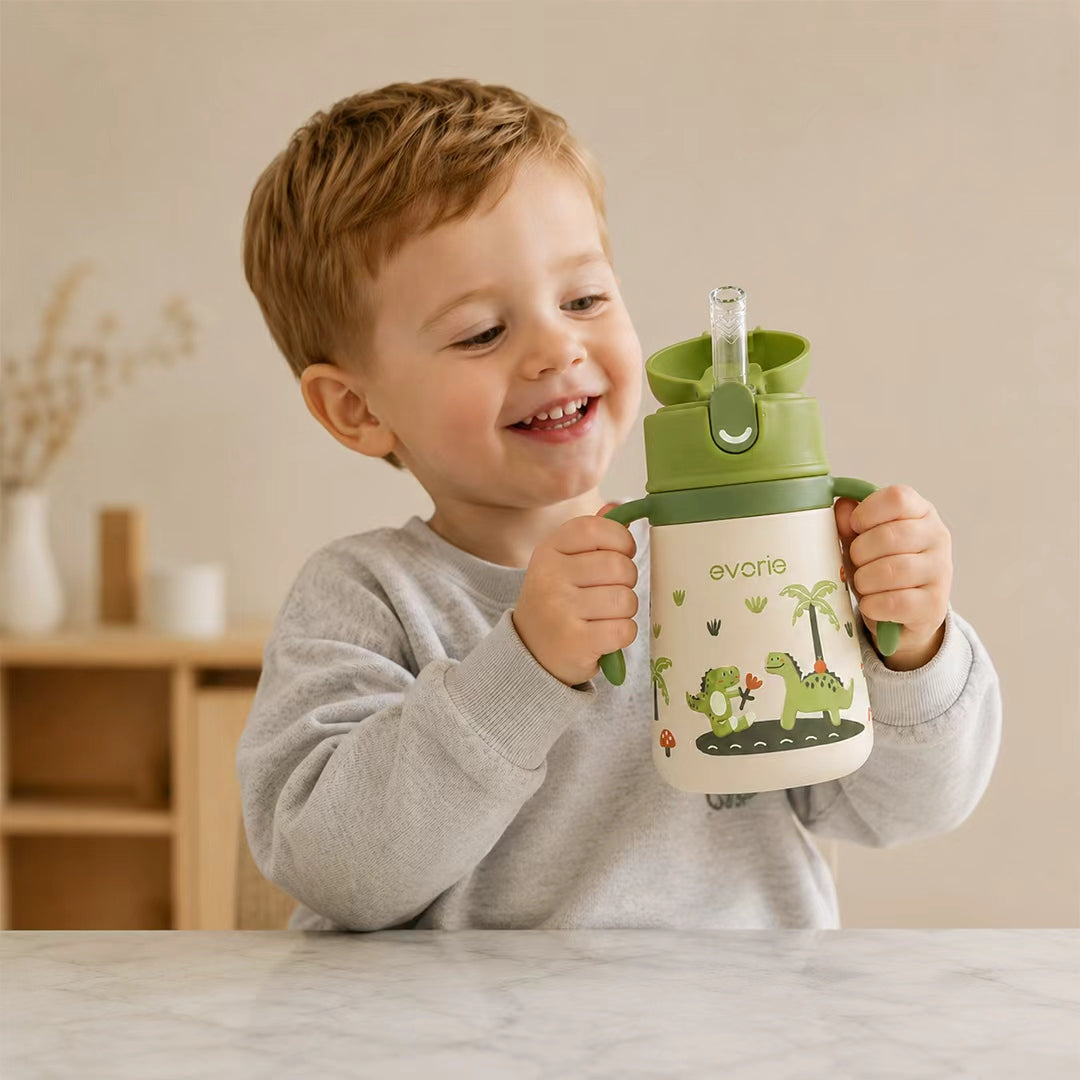 Bình giữ nhiệt inox kèm ống hút cho bé 350mL, Ocean Play
