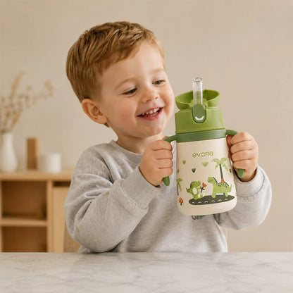 Bình giữ nhiệt inox kèm ống hút cho bé 350mL, Ocean Play
