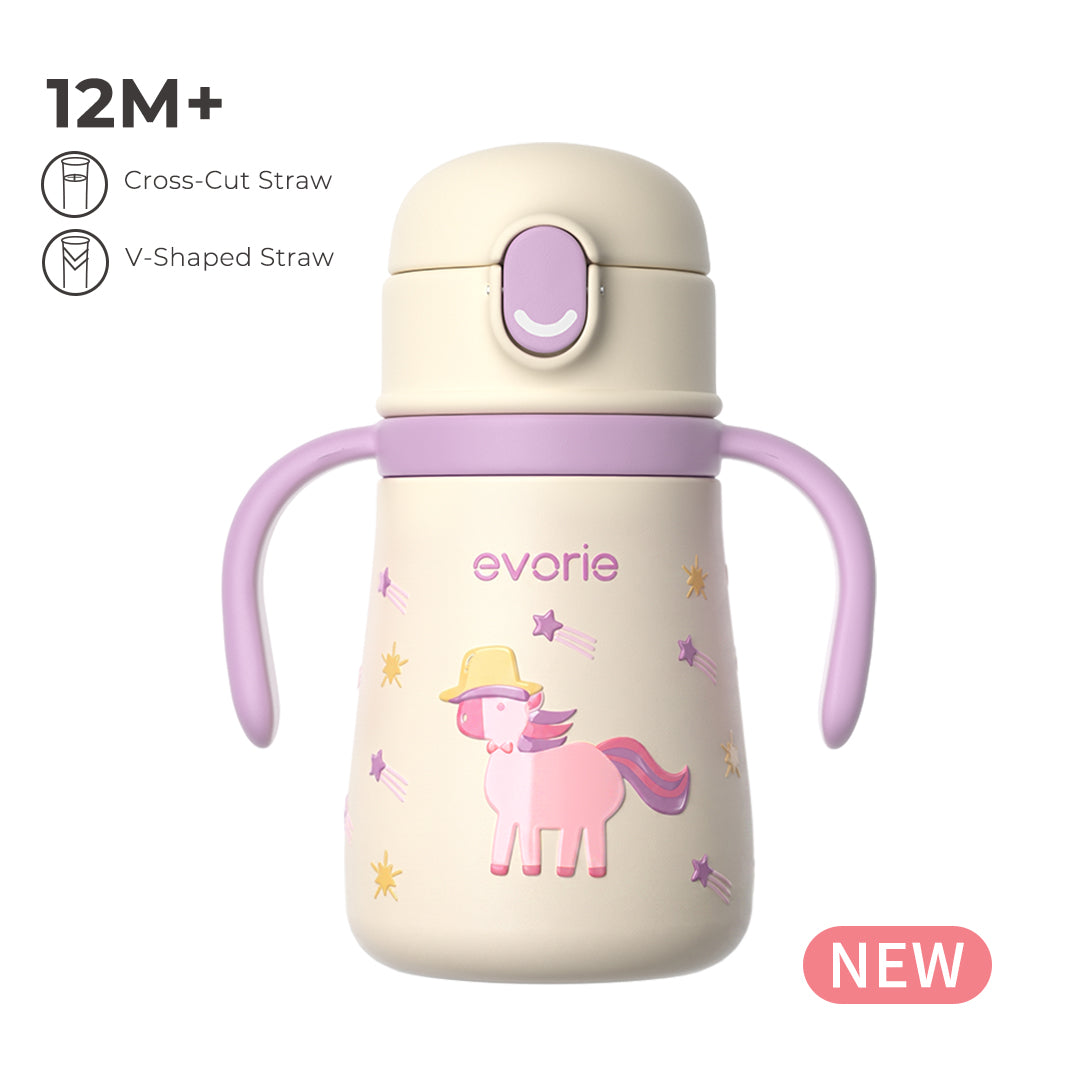 Bình giữ nhiệt inox kèm ống hút cho bé 350mL, Ocean Play
