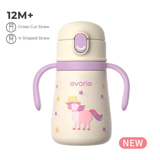 Bình giữ nhiệt inox kèm ống hút cho bé 350mL, Ocean Play

