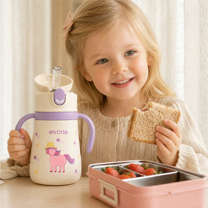 Bình giữ nhiệt inox kèm ống hút cho bé 350mL, Ocean Play
