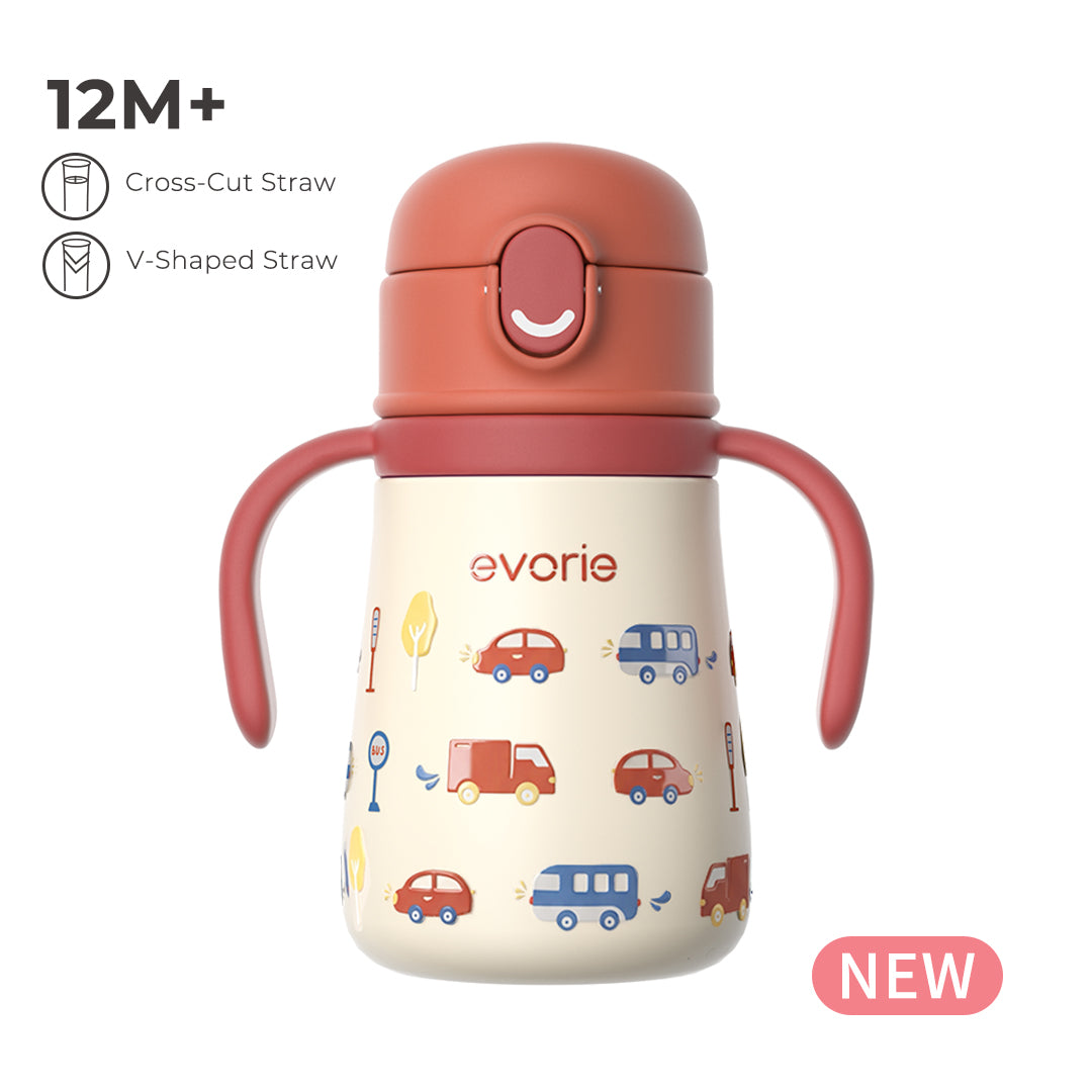 Bình giữ nhiệt inox kèm ống hút cho bé 350mL, Ocean Play
