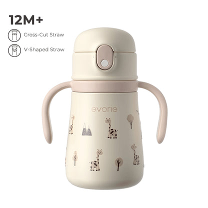 Bình giữ nhiệt inox kèm ống hút cho bé 350mL, Giraffe Grove
