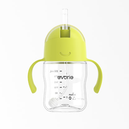 Evorie Tritan Baby 360 Straw Water Bottle Sippy Cup 200mL, Fresh Green