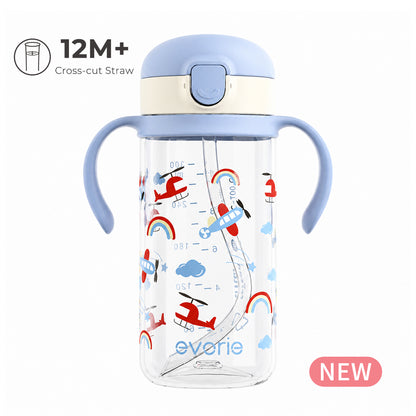 Evorie Tritan Kids Botol Minum Sedotan 300ml, Cloud Pilot (BARU)
