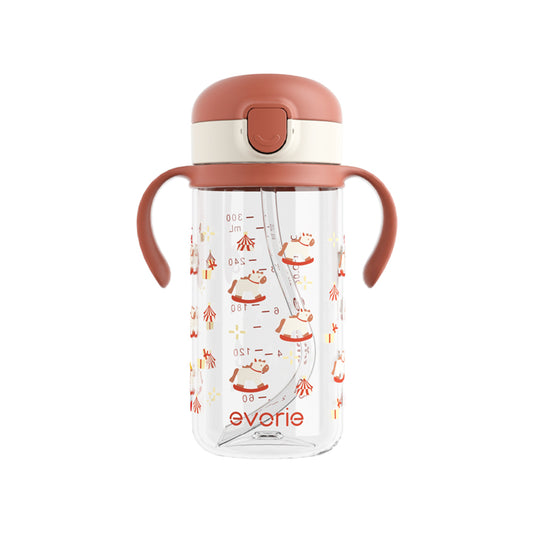 Evorie Tritan Kids Straw Water Bottle Mug 300mL, Fairytale Carousel (NEW)