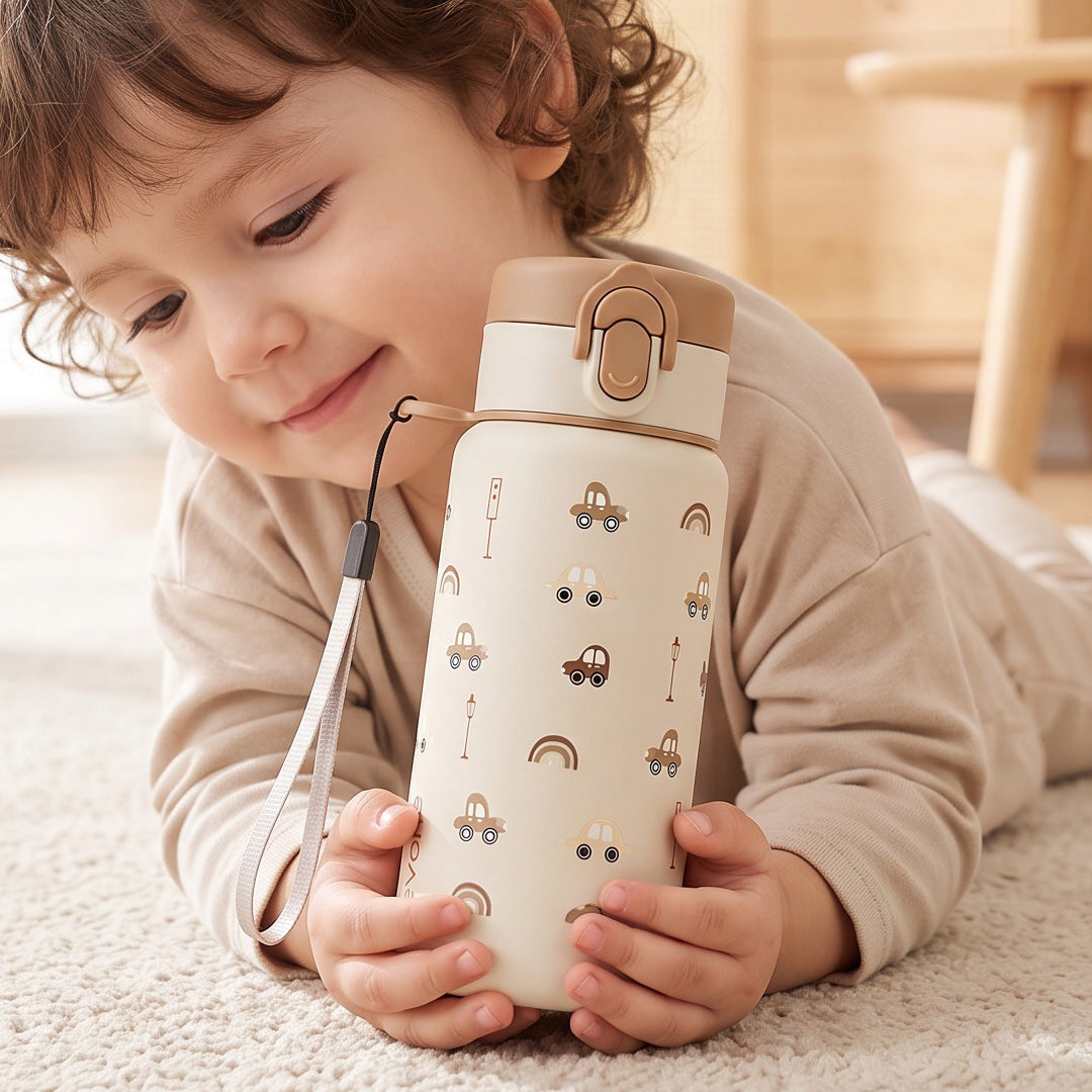 Stainless Steel Vacuum Bottle 380mL, Choco Car