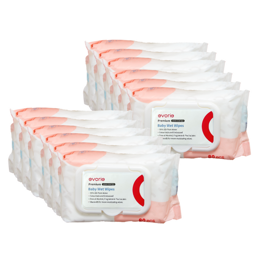Evorie Premium Baby Wet Wipes (80 Wipes/Pack)