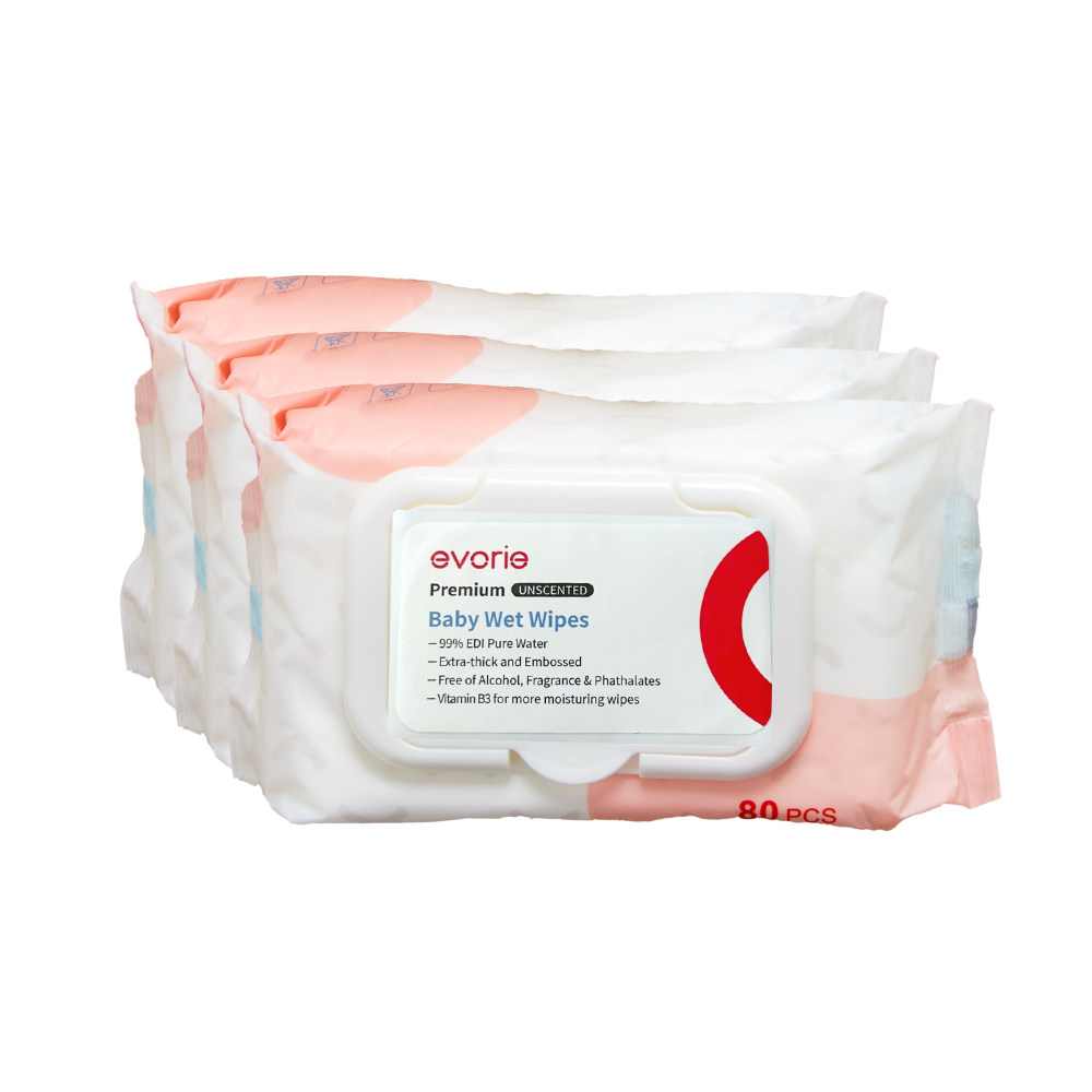 Evorie Premium Baby Wet Wipes (80 Wipes/Pack)