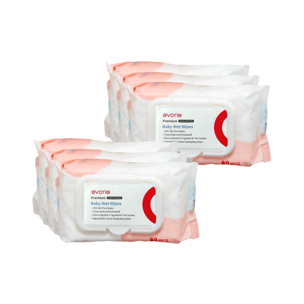 Evorie Premium Baby Wet Wipes (80 Wipes/Pack)
