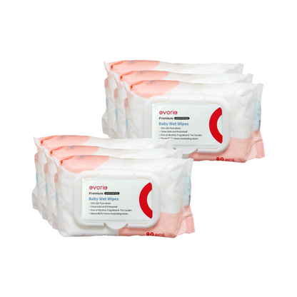 Evorie Premium Baby Wet Wipes (80 Wipes/Pack)