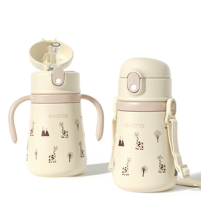 Stainless Steel Vacuum Bottle with Straw for Kids 350mL, Giraffe Grove
