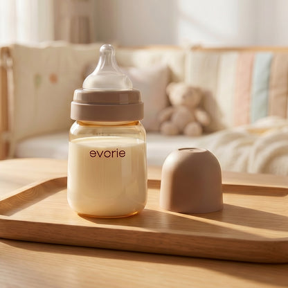 Evorie Bình sữa PPSU cổ rộng cho bé Evorie 240mL/8oz- Milk Tea Brown