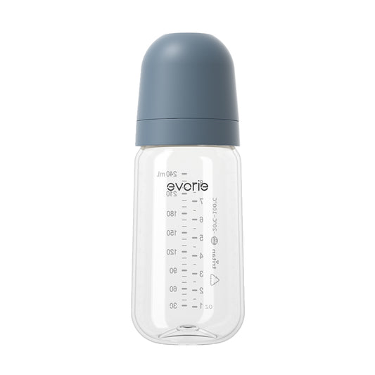 Evorie Tritan Wide-neck Baby Milk Feeding Bottle 240mL/8oz - Slate Mist