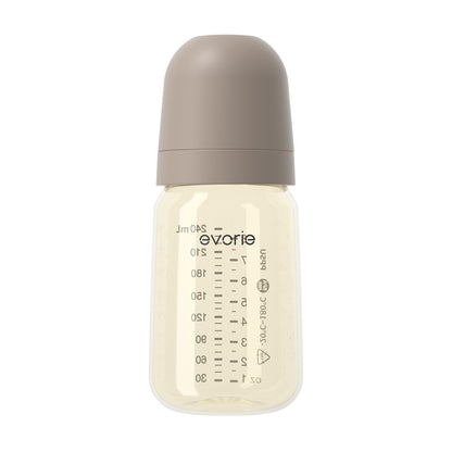 Evorie PPSU Wide-neck Baby Milk Feeding Bottle 240mL/8oz - Milk Tea Brown