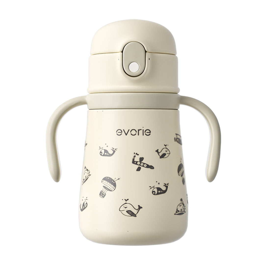 Stainless Steel Vacuum Bottle with Straw for Kids 350mL, Ocean Play