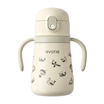 Stainless Steel Vacuum Bottle with Straw for Kids 350mL, Ocean Play