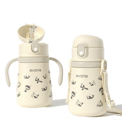 Stainless Steel Vacuum Bottle with Straw for Kids 350mL, Ocean Play