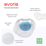Evorie Orthodontic ultrasoft Silicone Baby Pacifier, Blue Moon