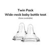 Twin Pack Peristaltic Teat for Wide-neck Baby Feeding Bottle (Sizes available)